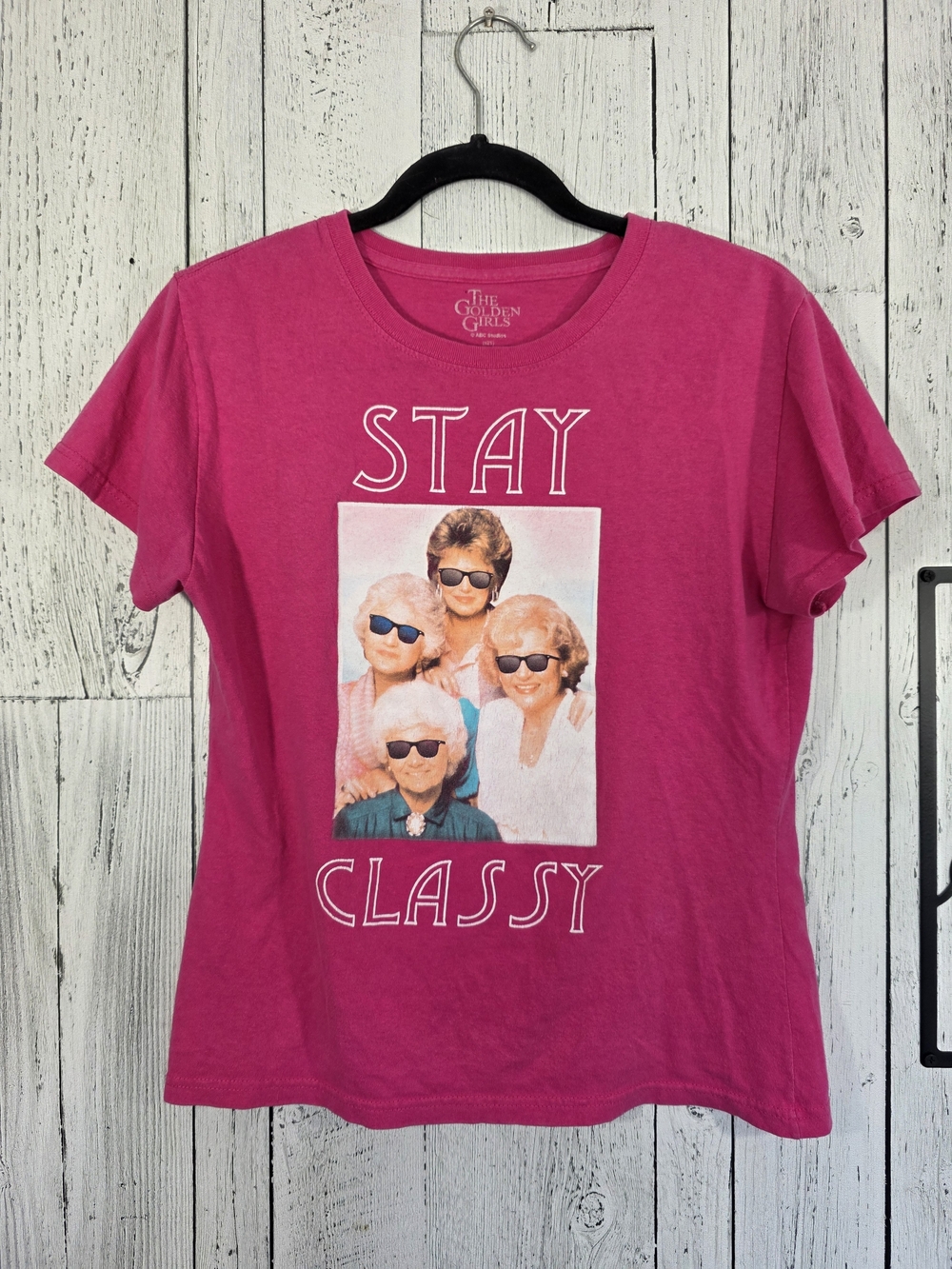 The Golden Girls Stay Classy Pink Graphic T-Shirt Size L